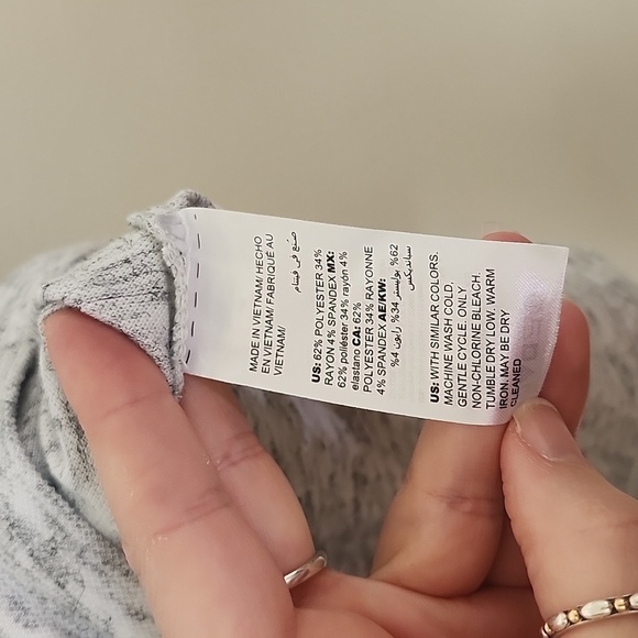 Soma Draped Twist Long Sleeve Top, neutral gray, stretch, women's size large - Picture 7 of 8